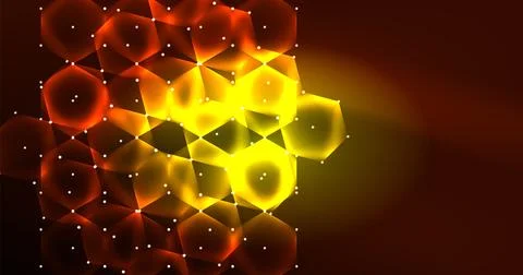 Neon hexagon background. Hi-tech design for wallpaper, banner, background Stock Illustration