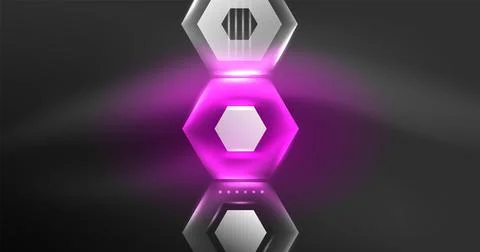 Neon hexagon background. Hi-tech design for wallpaper, banner, background 스톡 일러스트