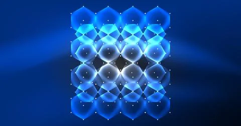 Neon hexagon background. Hi-tech design for wallpaper, banner, background Stock Illustration