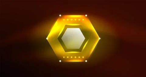 Neon hexagon background. Hi-tech design for wallpaper, banner, background Stock Illustration
