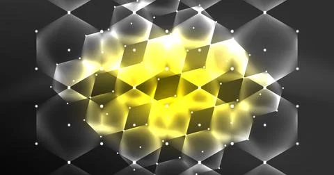 Neon hexagon background. Hi-tech design for wallpaper, banner, background 스톡 일러스트