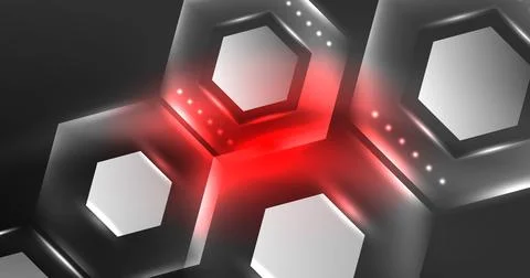 Neon hexagon background. Hi-tech design for wallpaper, banner, background Ilustración de archivo