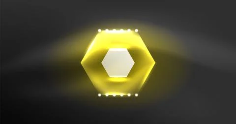 Neon hexagon background. Hi-tech design for wallpaper, banner, background 스톡 일러스트