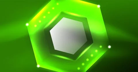 Neon hexagon background. Hi-tech design for wallpaper, banner, background Ilustración de archivo