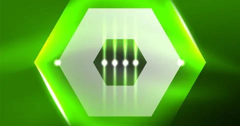 Neon hexagon background. Hi-tech design for wallpaper, banner, background Stock Illustration