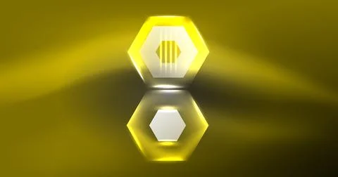 Neon hexagon background. Hi-tech design for wallpaper, banner, background Stock Illustration