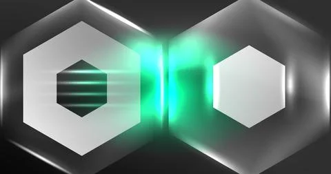 Neon hexagon background. Hi-tech design for wallpaper, banner, background Stock Illustration