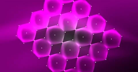 Neon hexagon background. Hi-tech design for wallpaper, banner, background Illustrazione stock
