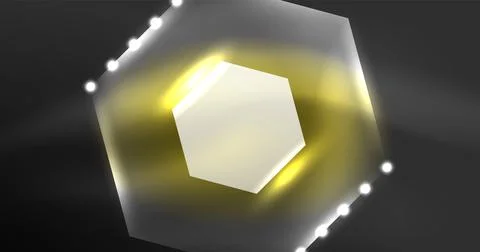 Neon hexagon background. Hi-tech design for wallpaper, banner, background Stock Illustration