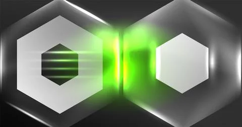 Neon hexagon background. Hi-tech design for wallpaper, banner, background Illustrazione stock