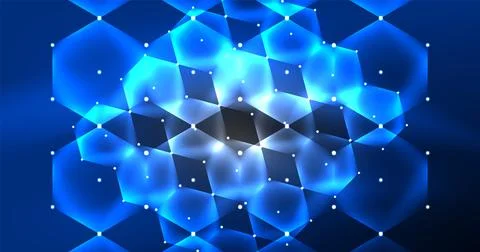 Neon hexagon background. Hi-tech design for wallpaper, banner, background Stock Illustration