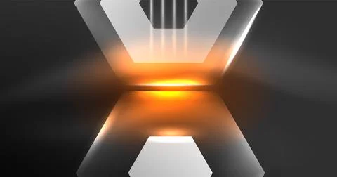Neon hexagon background. Hi-tech design for wallpaper, banner, background Ilustración de archivo