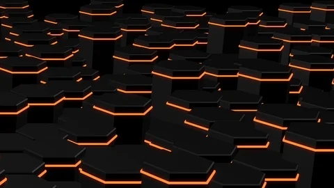Neon Hexagon Background. Loop Stock Footage 95480938