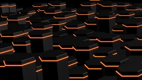Neon Hexagon Background. Loop Video stock 95480974