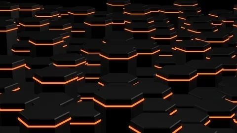 Neon Hexagon Background. Loop Stock Footage 95481107