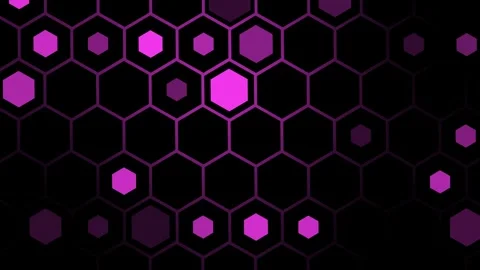 Neon hexagon honeycomb pattern background animation 動画素材 330557736