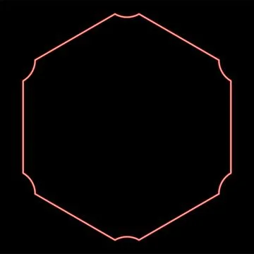 Neon hexagon with rounded corners red color vector illustration image flat .. Stock Illustration