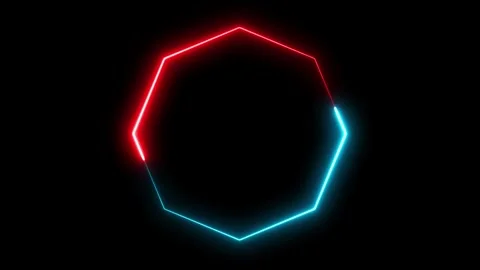 Neon hexagon shape in motion animated background. Video stock 332089332