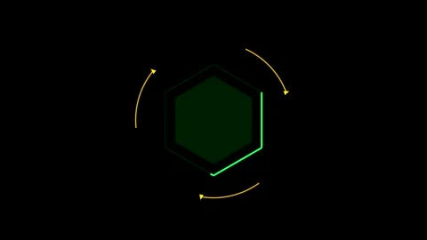Neon hexagonal loading animation motion graphics video Stock-Footage 346470488