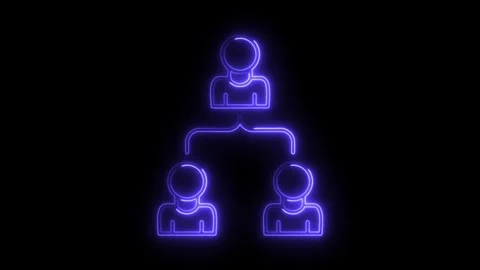 Neon hierarchy chart animation showing business structure and team organiza.. Stock Footage 308903219