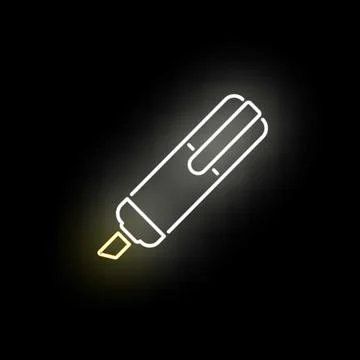 Neon highlighter pen outlining important information Stock Illustration