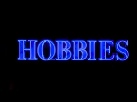 Neon hobbies sign Stock Illustration