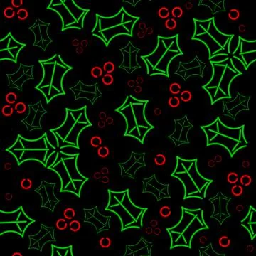 Neon holly background Stock Illustration