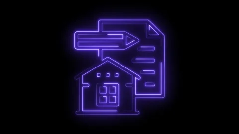 Neon home loan application process animated concept on black background 動画素材 322976673