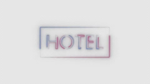 Neon "Hotel" sign with flicker on a transparent background. Stock Footage 257544871