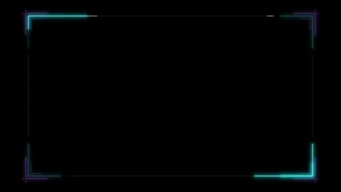 Neon hud digital frame overlay: futuristic ui border for gaming and tech pr.. Vidéo 344861634