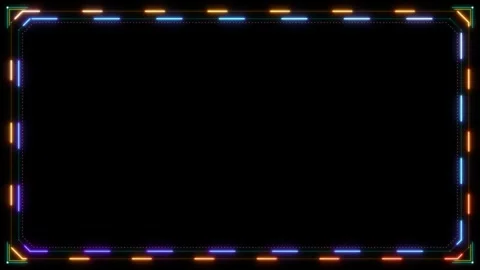 Neon hud frame overlay: digital interface border for gaming and tech presen.. 動画素材 337564934
