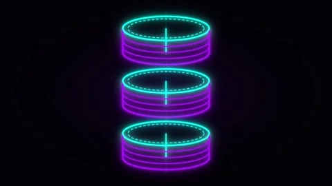 Neon hud loading stack animation, futuristic digital data processing interf.. Stock Footage 344861886
