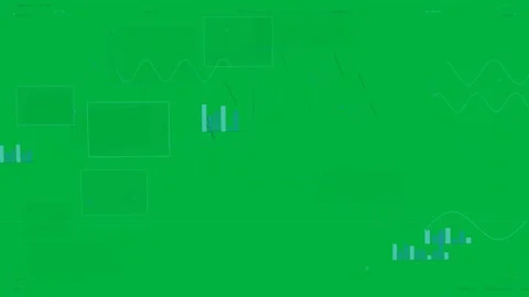 Neon HUD reacting to scan entry, resizing panels, pulsing waves,bars for Video stock 334118770