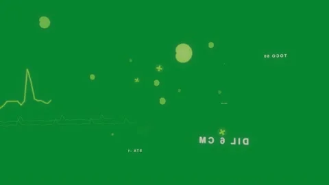 Neon HUD starting with dots, drifting inward, merging, pulsing, showing ECG data Stock Footage 329531900