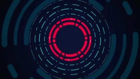 Neon HUD target interface rotating seamless loop motion background Stock-Footage 345938940