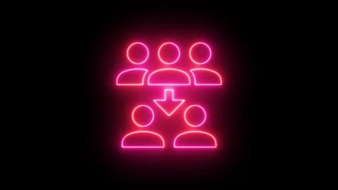 Neon human capacity decrease on black background. 库存影片 297951850