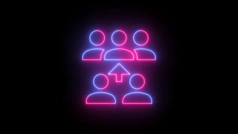 Neon Human capacity increase icon animation on black background. 스톡 동영상 297951833