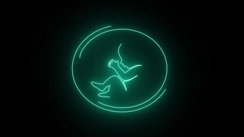 Neon Human fetus inside the womb. Pregnancy fetal foetus development. Human.. Stock Footage 295405311