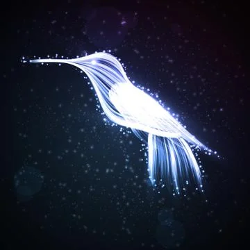 Neon hummingbird. Stock Illustration