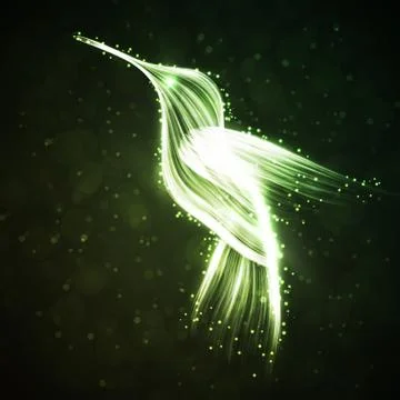 Neon hummingbird. Stock Illustration