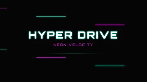 Neon Hyper Drive text reveal, futuristic technology speed abstract backgrou.. Stock Footage 336805735