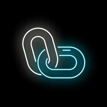 Neon hyperlink chain symbol connecting data Stock Illustration