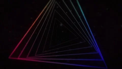 Neon Hypnotic Geometric Animation Stock-Footage 196199007