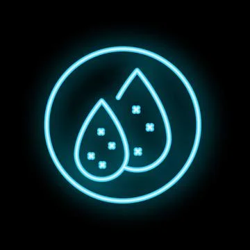 Neon icon of almonds in a circle on black background Stock Illustration