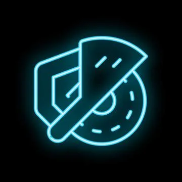 Neon icon of angle grinder cutting disc protection tool Stock Illustration
