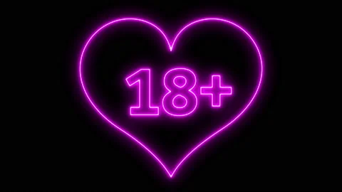 Neon icon animation 18 plus. Stock Footage 173829029