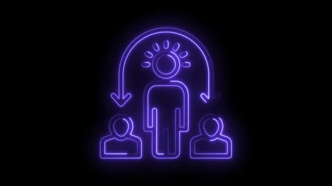 Neon icon animation representing knowledge sharing leadership and mentorship in 库存影片 322962609