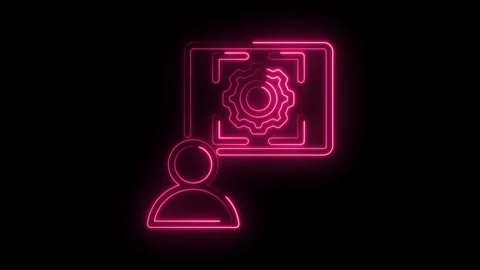 Neon icon animation showcasing customization settings and user configuratio.. Stock Footage 346005970