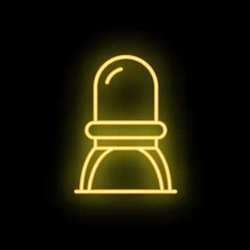 Neon icon of a bar stool glowing on black background Illustrazione stock