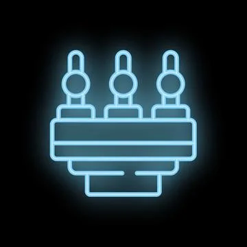 Neon icon of beer taps pouring cold beer Stock Illustration